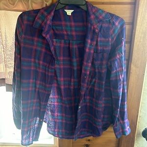 Aeropostale purple, pink and blue flannel.